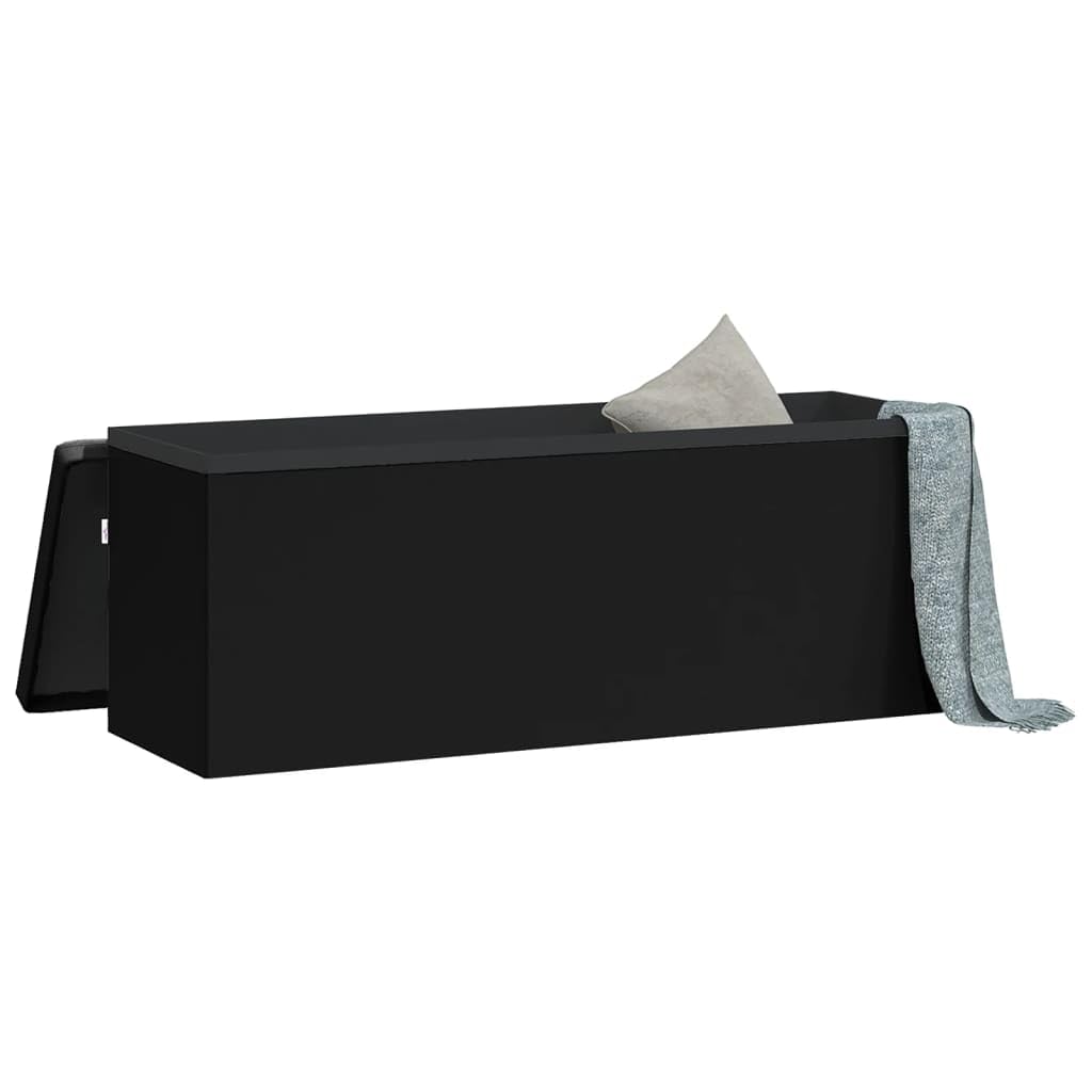 Genérico Banco de almacenaje Plegable de PVC Negro,Mobiliario,Bancos,Bancos para recibidores y almacenamiento-374906