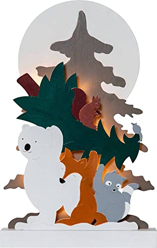 Idée cadeau Noël Wald Forest Friends tableau en bois LED Star Trading