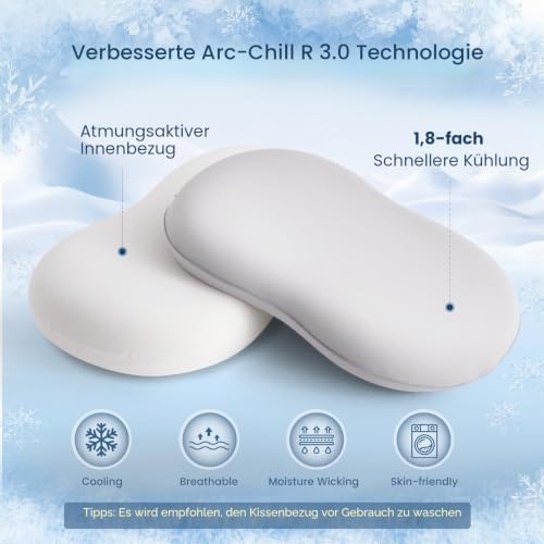 Elegear 40x60 Memory Foam Kissen, Arc-Chill 3.0 Kühlkissen zum schlafen, Nackenkissen Kopfkissen...