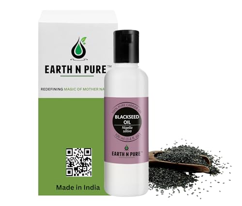 Image of Earth N Pure Black Seed Oil (Kalonji Oil) for Hair & Skin Care - 100% Pure Cold Pressed Nigella Sativa for Hair Strength, Scalp & Nourishing Skin - 100ml
