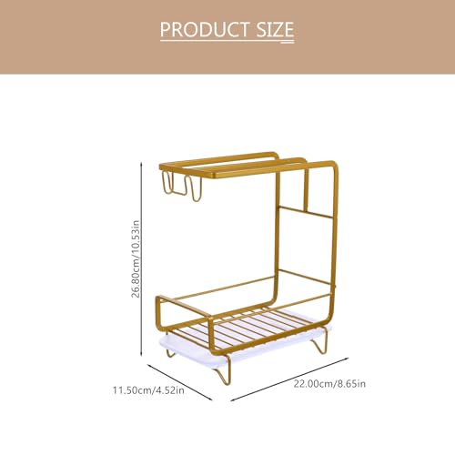 Rangement mural table or avec support pour éponges de cuisine