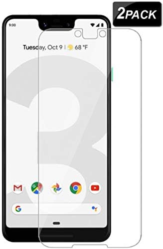 Google Pixel 3 XL Screen Protector(2Pack),Tempered Glass Screen Protector for Google Pixel 3 XL[Case Friendly][HD-Clear][0.26mm][Anti-Glare][Bubble-Free][Anti-Scratch] (Clear)