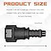 JYIS 2PCS 90 Degree Fuel Line Quick Connector, 3/8 SAE to 5/16 Nylon Tubing Fuel Line Connector, High Pressure Quick Release Push-On Plugs Fuel Line Repair Kit Compatible with Most Vehicles（Straight）