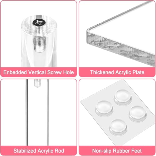 LATERN 4-Stöckig Cupcake Ständer, Quadratischer Acryl Cupcake Turm Transparenter Etagen Präsentationsständer Wiederverwendbarer Kuchen Dessert Halter für Hochzeit Geburtstag Babyparty Halloween Party