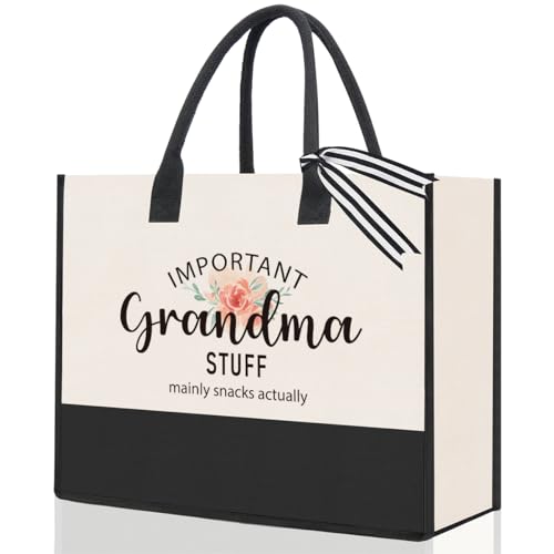 PKW Grandma Gift Tote Bag - Grandma Birthday, Christmas, Mother's Day Gift - From Granddaughter, Grandson, Grandmother, Nana, Gigi