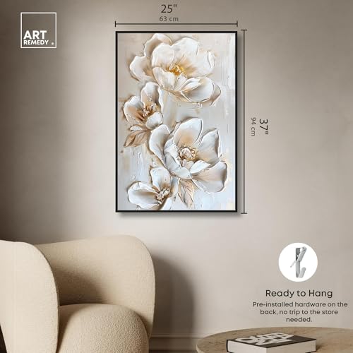 Art Remedy Lush Floral II Canvas New Floral Wall Art, Black Frame, 24" x 36" by Art Remedy - Used condition - Image 4