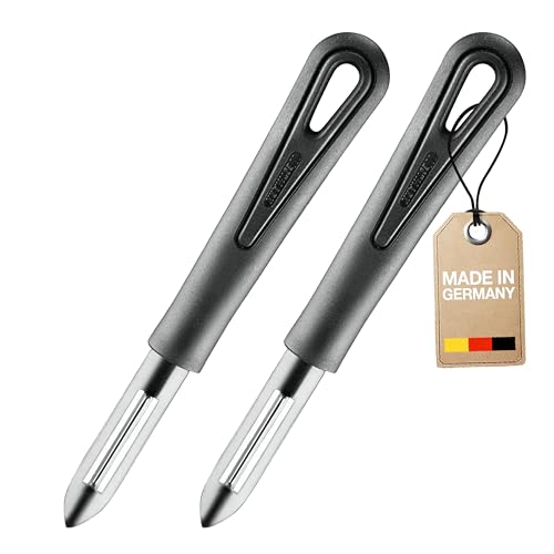 Westmark 2 Sparschäler mit feststehender Klinge, Gentle, Kunststoff/Edelstahl, Schwarz, 280622E3