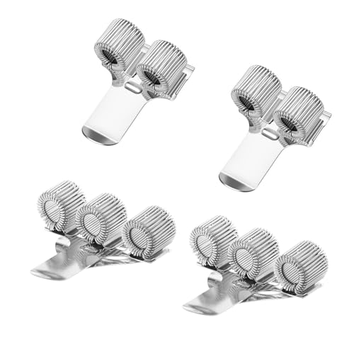JJiaoLinin Stainless Steel Pen Holder with Pocket Clip, 4 PCS Pen Clips with Double & Triple Holes