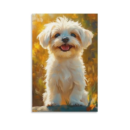 Cuadro en lienzo Shih Tzu de 50x75cm para decorar el salón