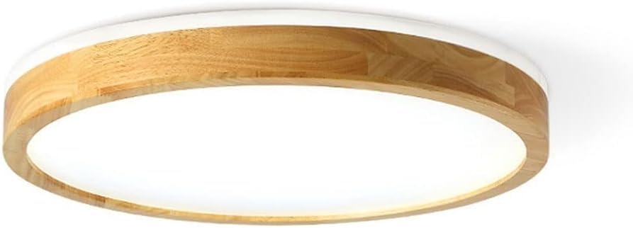 Round Wooden Ceiling Light LED Ultra-Thin recessed Lighting Fixture, Suitable for Living Room, Office, Kitchen(Neutral Light 4000k,40cm 24w)