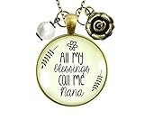 Gutsy Goodness Nana Necklace All My Blessing Gift Quote Womens Grandma Jewelry 24'