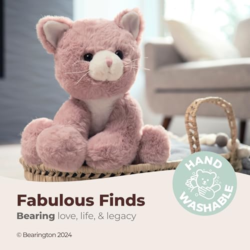 Image of Bearington Mew Mew The Pink Kitty Stuffed Animal Plush, 10.5 Inch Stuffed Animal - Cat Plush - Cat Stuffy