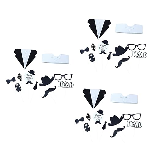 ABOOFAN 33 Pçs Adereços Pretos Cartõezinhos Pai Cartõezinhos Ornamento Camisa Decorações Lembrancinh