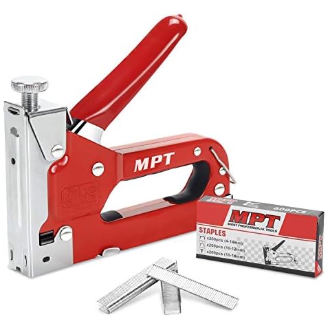 MPT Heavy Duty Staple Gun with 600PCS Staples Multi-Purpose of Upholstery Staple Gun Cover