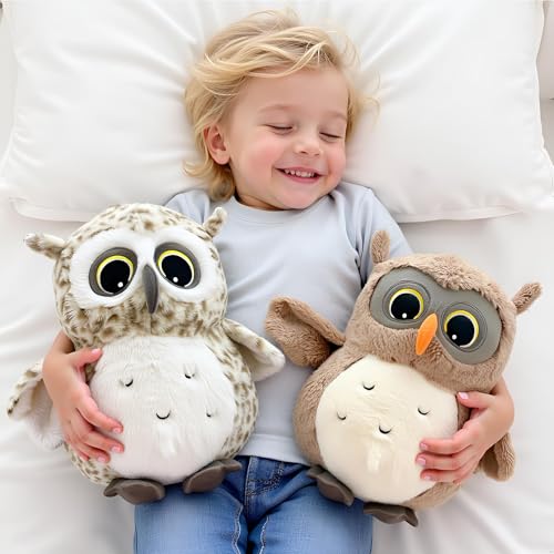 Image of Ryttir 2 Pack 11.7Inch Chubby Small Owl Stuffed Animal, Adventure Stuffed Owl Plush Toy, Brave Boy's and Girl's Room Decor,Funny Owls Gift for Baby Kids Women