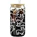 Caiibaoob Corgi Glass Cups for Dog Lovers - Funny Glasses for Iced Coffee,Tea,Beer