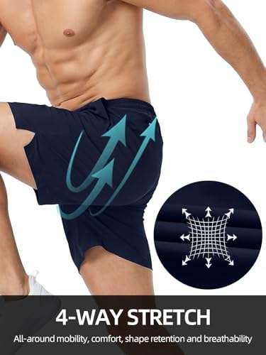 EIGIOO Lightweight Breathable Quick Dry Athletic Shorts, No Sticky Fabric - 5