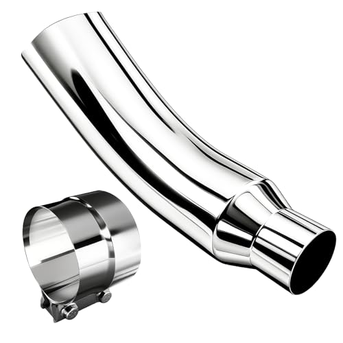 Diesel Exhaust Tips 4'' Inlet 6'' Outlet 23'' Long - Chrome Turndown Exhaust Elbow Tips & Side Exit Pipe Kit