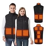 CHANGEOWN Beheizte Weste Herren Damen L, Beheizten Weste Wiederaufladbare mit 9 Heizzone und 3 Stufen Temperatu für Outdoor Wandern