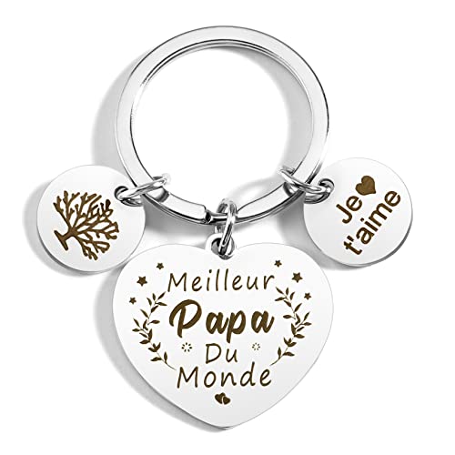 ZKIUOA Cadeau Noël Homme Original Utile Porte-Clef Personnalisé Père Cadeaux Fête des Pères