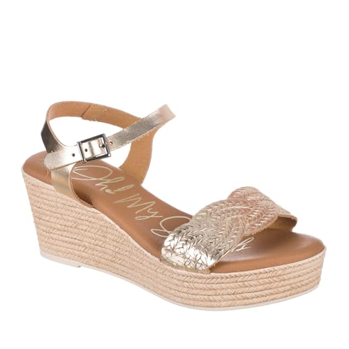 Oh! My Sandals 5721 Sandalia DE Piel con CUÑA Mujer CHAMPAN 39