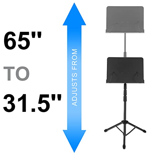 65 Inch Music Stand With Phone Holder, Height Adjustable Portable Sheet Music Stand, Extra Stable Metal Music Stand With Carrying Bag #TOP1