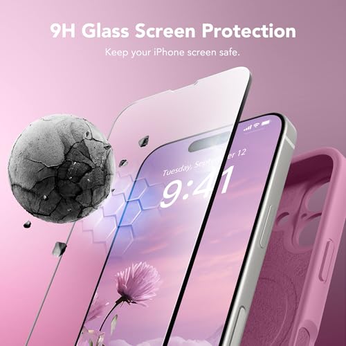 Image of Magnetic for iPhone 16 Plus Case, Compatible with MagSafe, [Full Camera Protection][Screen Protector] Silicone Shockproof Protective Phone Case for iPhone 16 Plus 6.7 inch, Blackcurrant