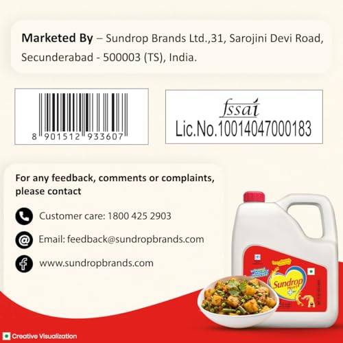Image of Sundrop Heart Plus Oil (Rice Bran & Corn Oil)- 2L Jar (Pack of 3)