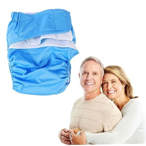Ipetboom Leakproof Washable Diaper Covers for Adults Overnight Night Diapers Reusable Incontinence Pants Soft Breathable Sky