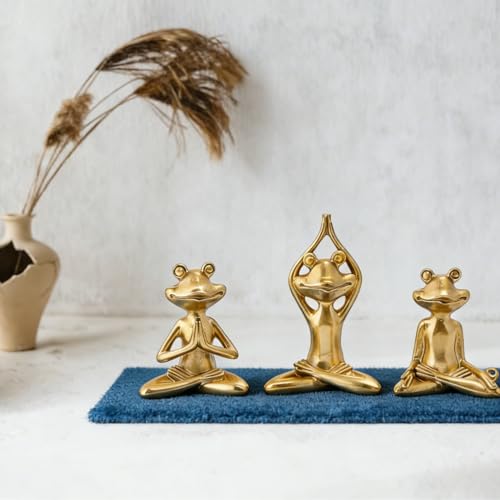 Estatuas Yoga Rana Dorada, Set 3 Piezas, 3.8-5" miniatura 3
