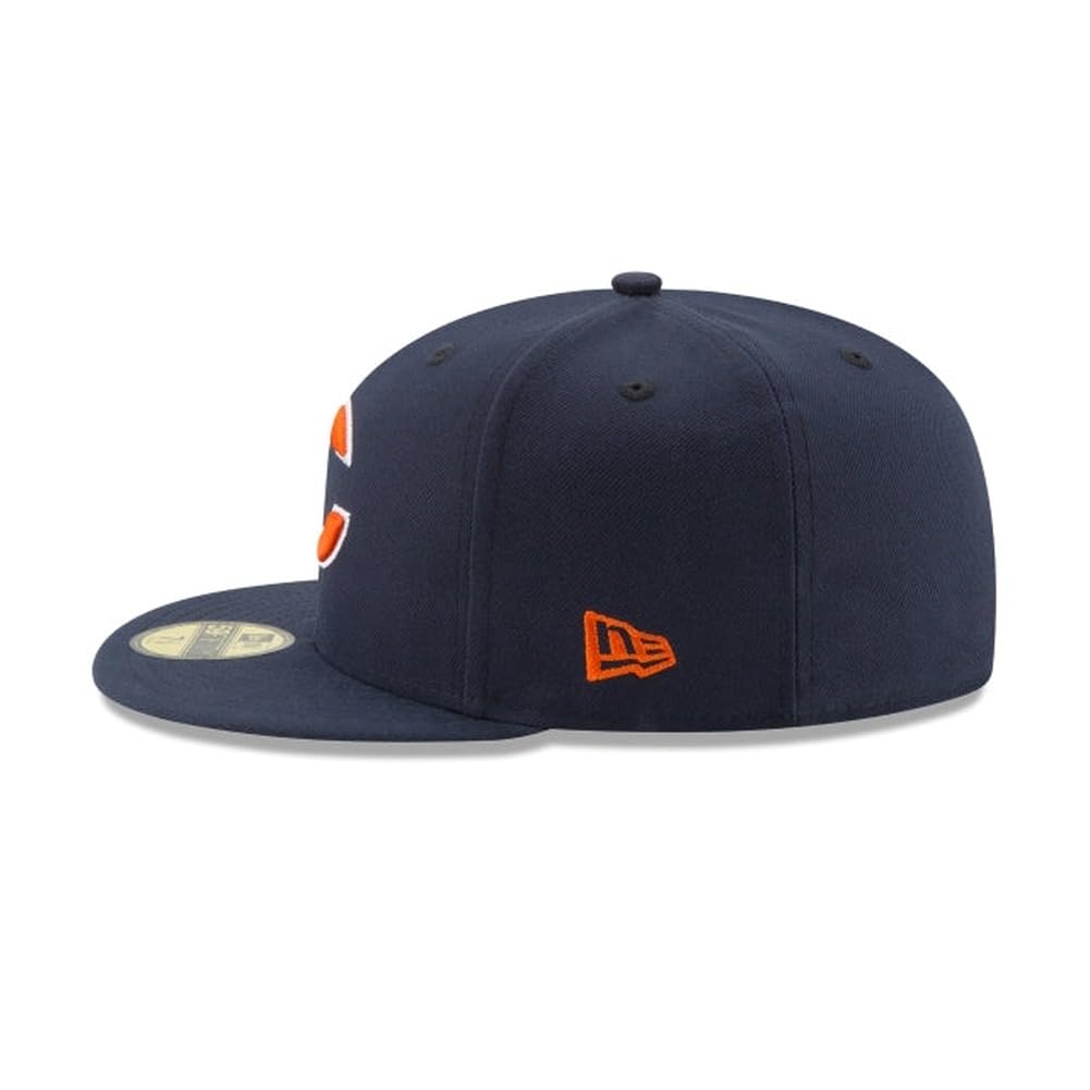 New Era NFL 59FIFTY Chicago Bears Navy Team Color Logo Authentic Collection Fitted On Field Football Cap Hat