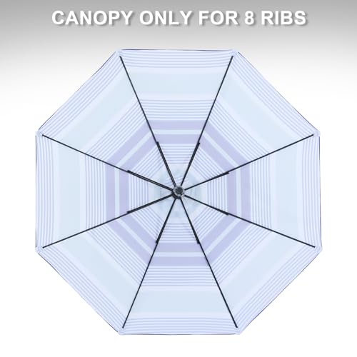 Image of MASTERCANOPY Patio Umbrella 10 ft Replacement Canopy for 8 Ribs-Navy and Green Stripe Canopy Only