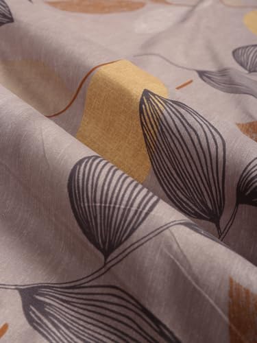 Image of ROSARAHOME 180 TC Microfiber Flat Queen Size Double Bed Bedsheet with 2 Pillow Cover| Bedsheet:240cmx225cm Pillow Covers:45cmx70cm,Floral Brown