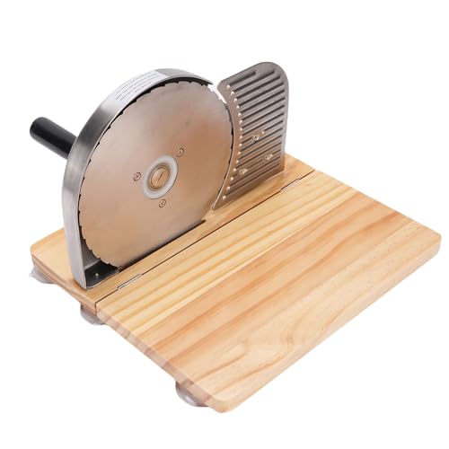 HELEVIA Manual Bread Cutter, Foldable Slicing Machine with Hand Crank Suction Cup Adjustable Thickness, for Homemade Sourdough Bread