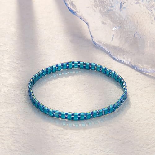 Image of KELITCH Women Tila Beads Stretch Bracelets Handmade Women Charm Strand Beaded Bracelets Summer Jewelry