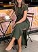 ANRABESS Womens Summer Maxi Dress Casual Crew Neck Tie Waist Split Wrinkle-Free Fit Long Fashion Vacation Dresses 2026 Spring Army Green Large