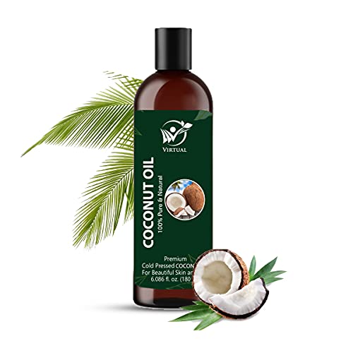 Image of Virtual Coconut Essential Oil For Skin & Hair 100% Pure & Natural Oil For Storng & Healthy Hair 180 ml