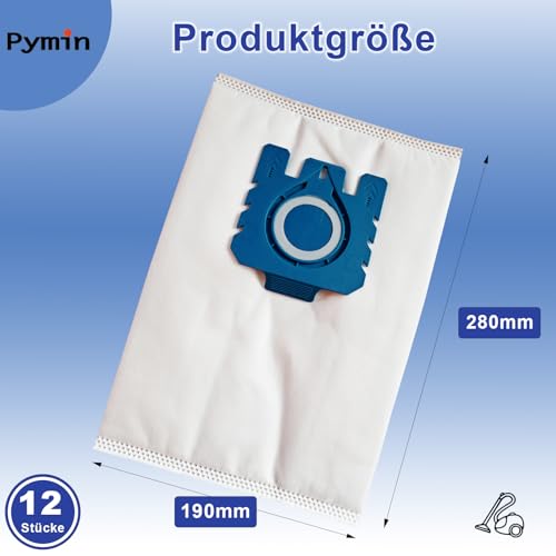 Pymin 8 Pack GN Staubbeutel Ersatz kompatibel mit Miele Staubsaugerbeutel Classic C1, Komplett C2 C3, S227 S240, S270, S400, S400i, S600, S2, S5, S8 Serie Staubsauger