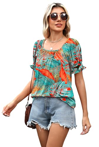 Image of WIHOLL Womens Short Sleeve Square Neck Summer Tops Dressy Casual Blouses Trendy Clothes 2026