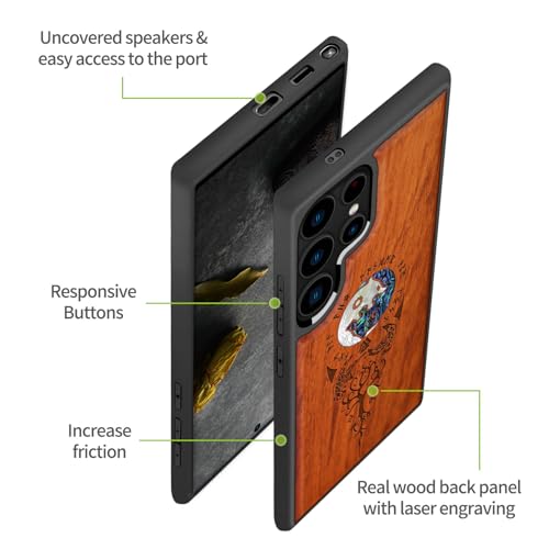 Etui Bois Galaxy S25 Ultra gravé protection nacre Samsung - 6