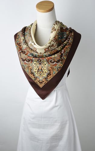 corciova XL 40x40 Satin Square – Oversized Silk-Feel Fashion Scarf for Women, Hair Wrap, Headband, Bandana, Neckwear3