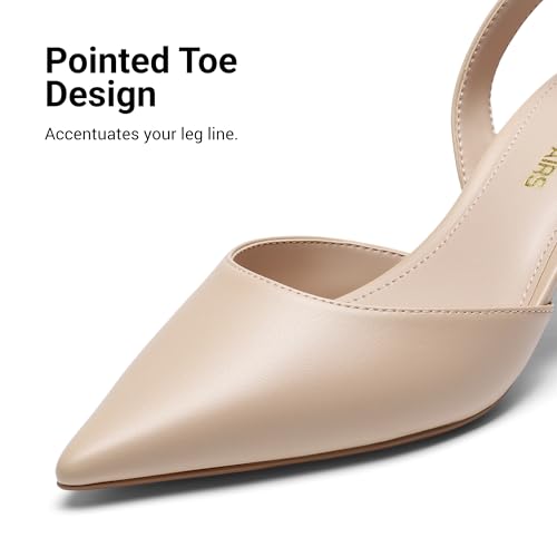 DREAM PAIRS Women's Slingback Lace Up Low Heels Pumps,Nude,8.5 by DREAM PAIRS - Used condition - Image 6