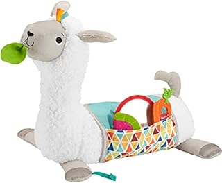 Fisher-Price Grow-with-Me Tummy Time Llama, Plush Infant Support Wedge, Multi