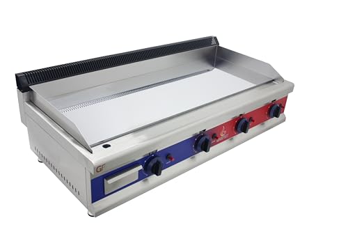 GASFRIT – Plancha industrielle en chrome dur pour cuisine professionnelle, acier inoxydable, gaz ou électrique, allumage piézoélectrique, tiroir récupérateur de graisse, plusieurs dimensions et