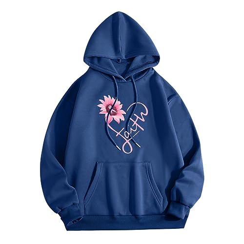 Sweat à capuche de sensibilisation cancer du sein haut manches longues