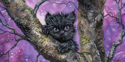 Broderie diamant kit complet arbre de chat pour décoration murale salon 80x160cm