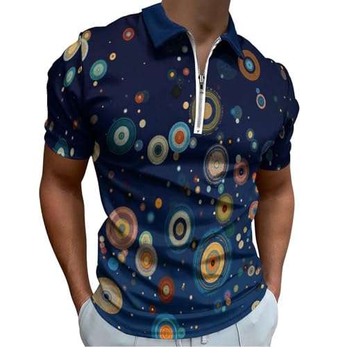 Polo homme ciel étoilé abstrait idéal pour le golf et les sorties outdoor d'été bleu