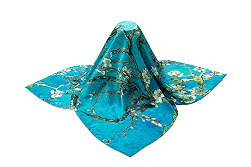 Salutto Women Square Scarf Silk Van Gogh Painted Scarves, 10, One size