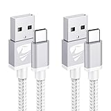 USB Typ C Ladekabel 2M: Mit der Länge von 2M können Sie auf der Couch oder dem Sofa liegen und Ihre Geräte benutzen, während Sie gleichzeitig aufladen. Und Sie können frei in Ihrem Schlafzimmer, Büro und sogar auf dem Rücksitz Ihres Autos verwenden.