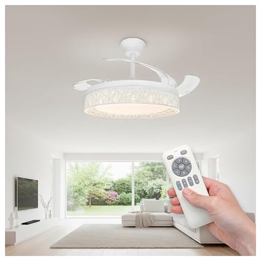 LED ATOMANT Ventilador de Techo con Luz LED 40W, Motor DC 32W, Ø 109cm, CCT, Regulable, 4100LM, Aspas Retractiles, 6 Velocidades Silencioso y Bajo Consumo, Modo Verano Invierno, Con Mando